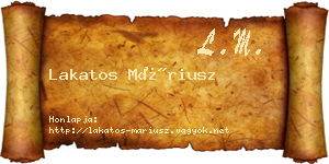 Lakatos Máriusz névjegykártya